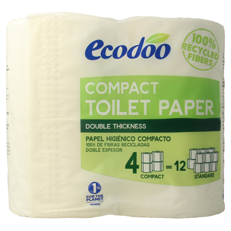 Ecodoo Toiletpapier compact ecologisch bio 4 Stuks