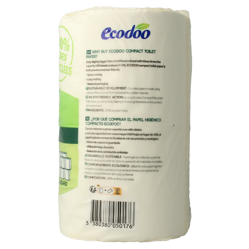 Ecodoo Toiletpapier compact ecologisch bio 4 Stuks