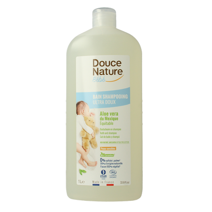 Douce Nature Baby badschuim & shampoo bio 1.00 Liter