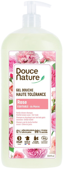 Douce Nature Douchegel hoge tolerantie roos uit Marokko bio 1 Liter
