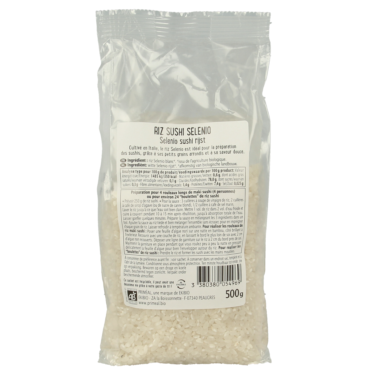Primeal Sushi rijst bio 500.00 Gram