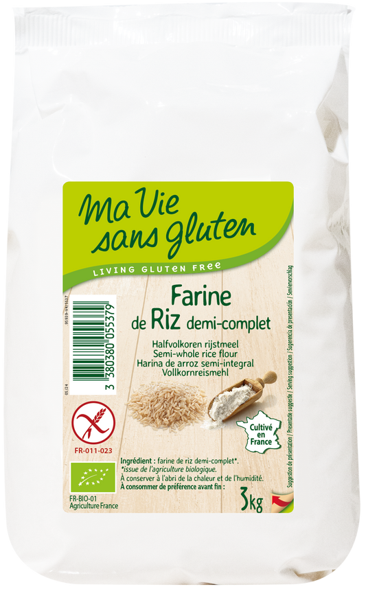 Ma Vie Sans Rijstmeel halfvolkoren glutenvrij bio 3 Kilogram