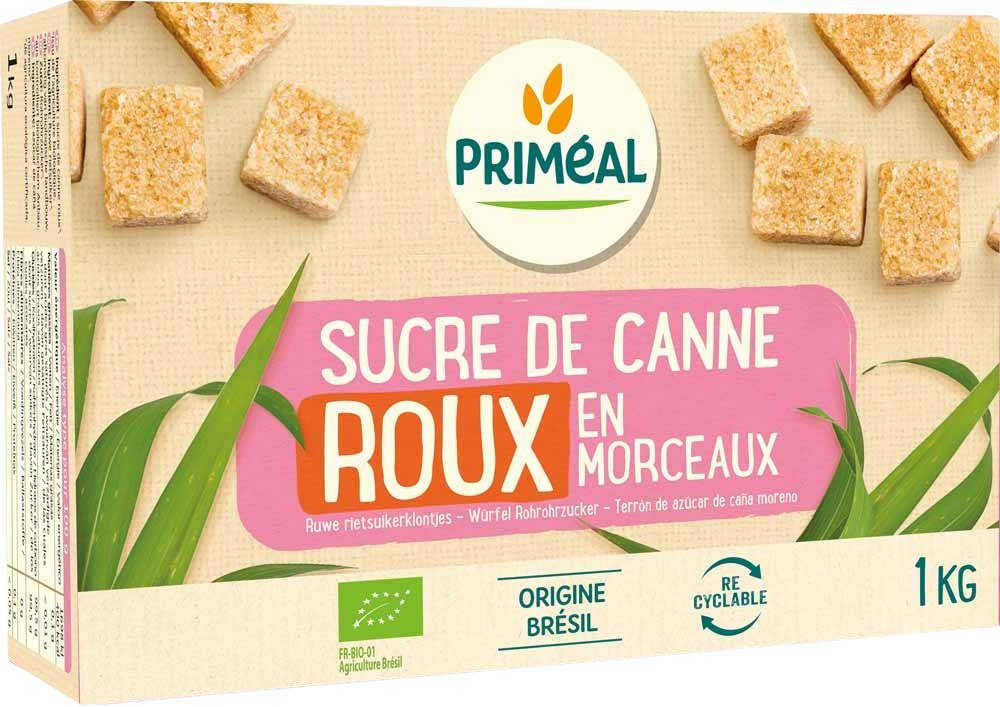 Primeal Bruine rietsuiker klontjes bio 1 Kilogram