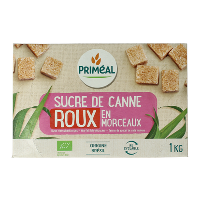 Primeal Bruine rietsuiker klontjes bio 1 Kilogram
