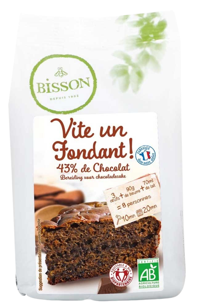 Bisson Bakmix voor chocoladecake bio 300 Gram