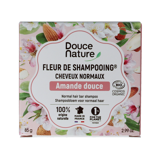 Douce Nature Shampoo bar normaal haar met zoete amandel bio 85 Gram