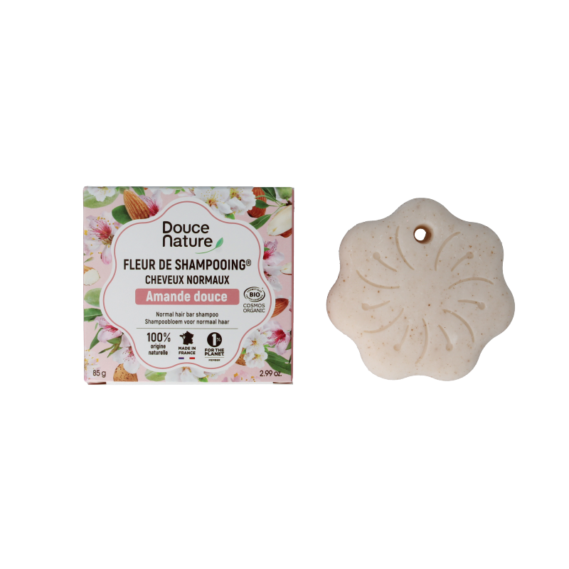 Douce Nature Shampoo bar normaal haar met zoete amandel bio 85 Gram