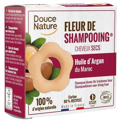 Douce Nature Shampoo bar droog haar met argan olie bio 85 Gram