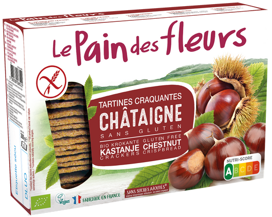 Pain Des Fleurs Krokante crackers kastanje glutenvrij bio 300 Gram