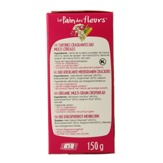 Pain Des Fleurs Krokante crackers meergranen glutenvrij bio 150.00 Gram