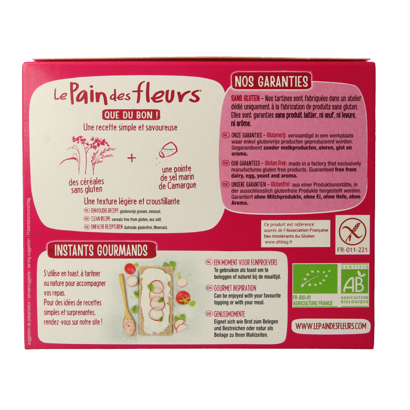 Pain Des Fleurs Meergranen crackers bio 150 Gram