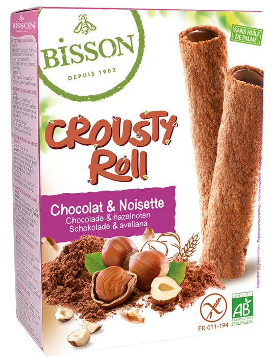Bisson Crousty roll choco hazelnoot bio 125 Gram