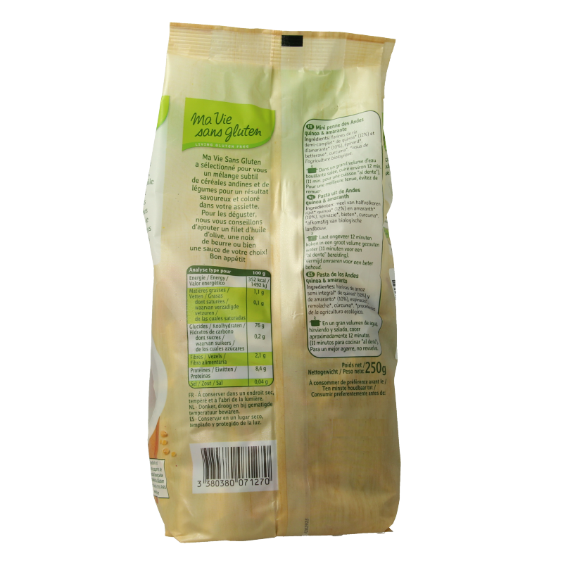 Ma Vie Sans Tricolor mini penne glutenvrij bio 250 Gram