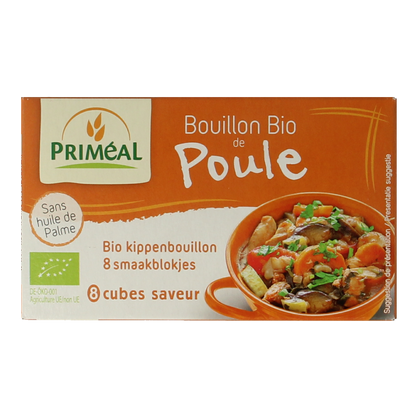 Primeal Kippenbouillon blokjes 10 gram bio 8.00 Stuks