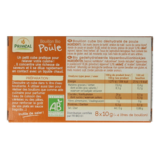 Primeal Kippenbouillon blokjes 10 gram bio 8 Stuks