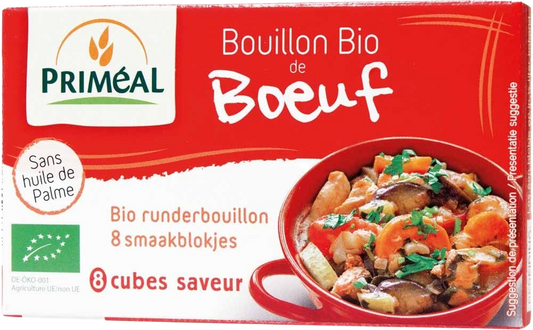 Primeal Runderbouillon blokjes 10 gram bio 8 Stuks