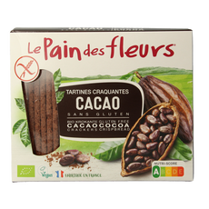 Pain Des Fleurs Krokante crackers cacao glutenvrij bio 160 Gram