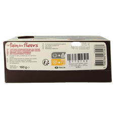 Pain Des Fleurs Krokante crackers cacao glutenvrij bio 160 Gram