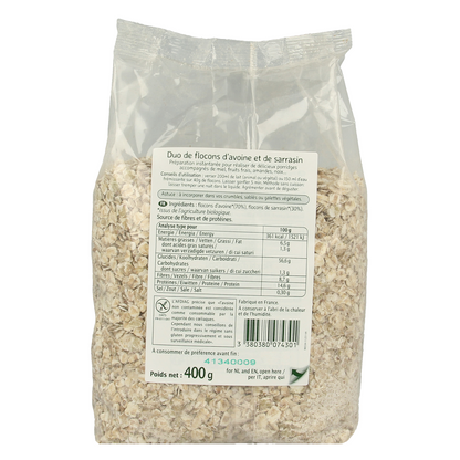 Ma Vie Sans Haver en boekweit vlokken glutenvrij bio 400.00 Gram
