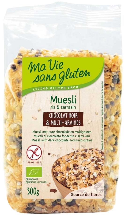 Ma Vie Sans Muesli chocolade en multigranen glutenvrij bio 300 Gram