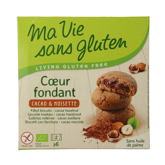 Ma Vie Sans Koekjes met creme choco/hazelnoot glutenvrij bio 12 Stuks