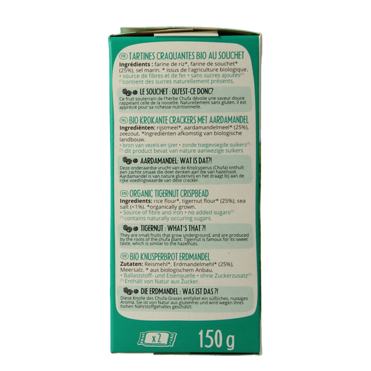 Pain Des Fleurs Krokante bio crackers met aardamandel bio 150 Gram