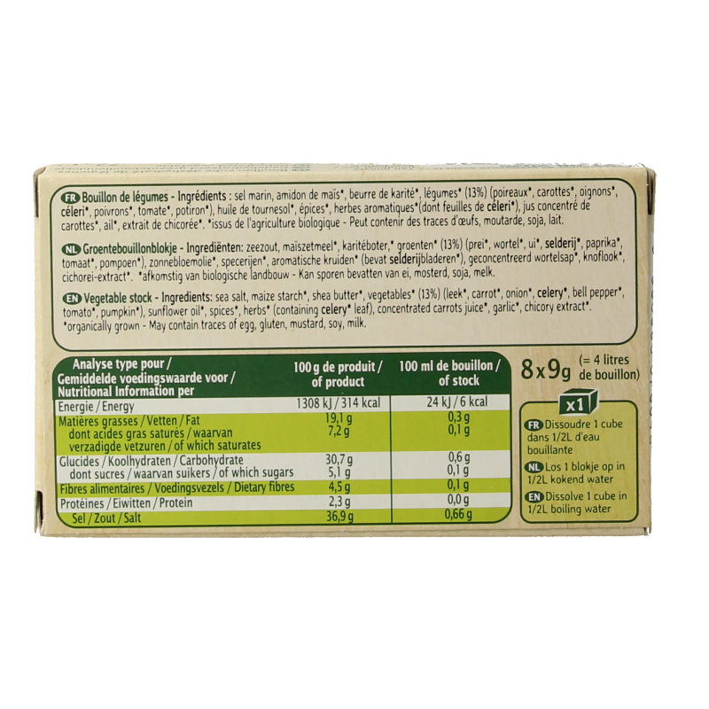 Ma Vie Sans Groentebouillon glutenvrij bio 72 Gram