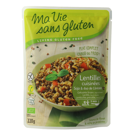 Ma Vie Sans Gekookte linzen soja & granenduo glutenvrij bio 220 Gram