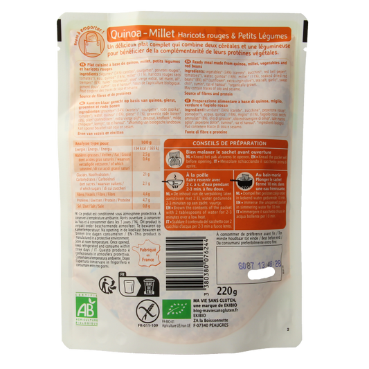 Ma Vie Sans Quinoa gierst rode bonen & groente glutenvrij bio 220 Gram