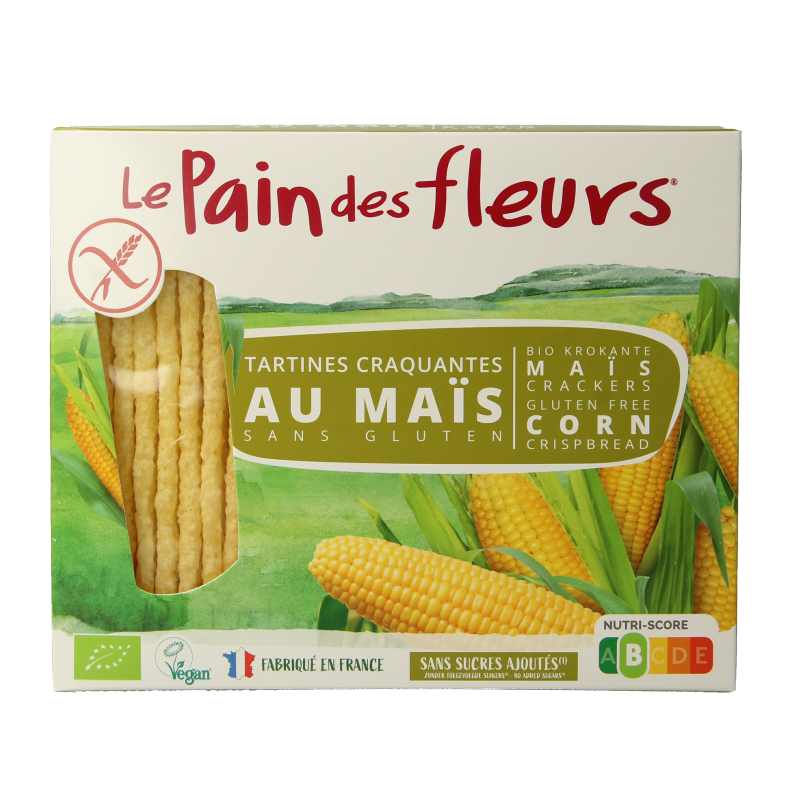Pain Des Fleurs Mais rijst crackers bio 150 Gram