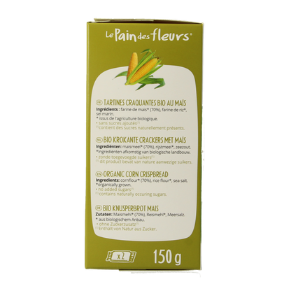 Pain Des Fleurs Krokante crackers mais glutenvrij bio 150 Gram