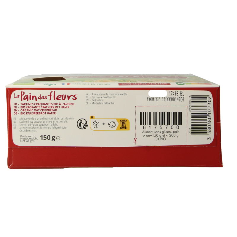 Pain Des Fleurs Haver crackers bio 150 Gram