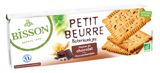 Bisson Biscuitjes met stukjes chocola petit beurre bio 150 Gram