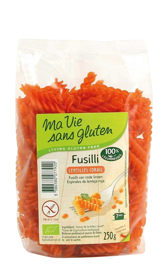 Ma Vie Sans Fusilli van rode linzen glutenvrij bio 250 Gram