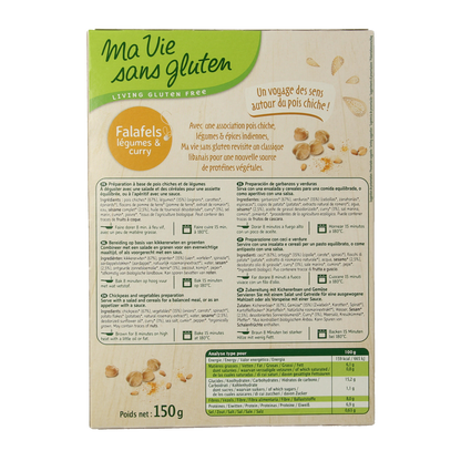 Ma Vie Sans Falafel met groente & curry glutenvrij bio 150.00 Gram