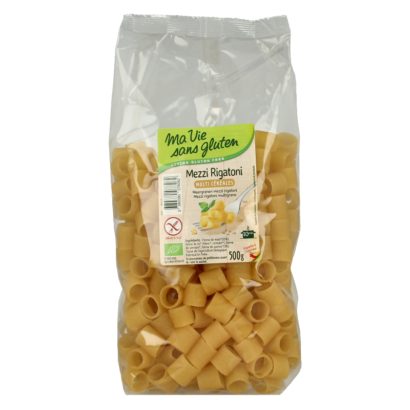 Ma Vie Sans Meergranen mezzi rigatoni pasta glutenvrij bio 500 Gram