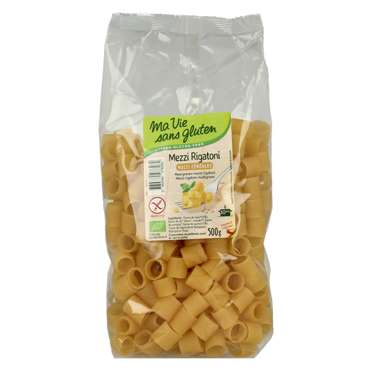 Ma Vie Sans Meergranen mezzi rigatoni pasta glutenvrij bio 500 Gram