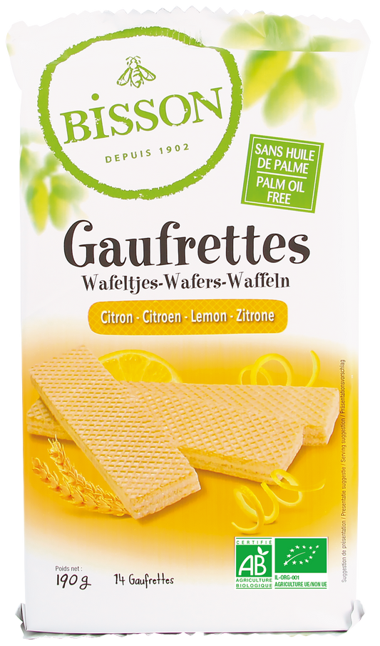 Bisson Citroen wafels gaufrettes bio 190 Gram