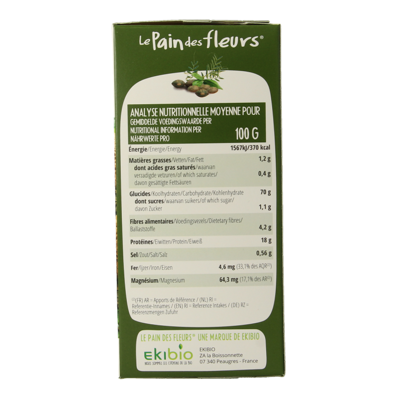 Pain Des Fleurs Crackers groene linzen bio 150 Gram