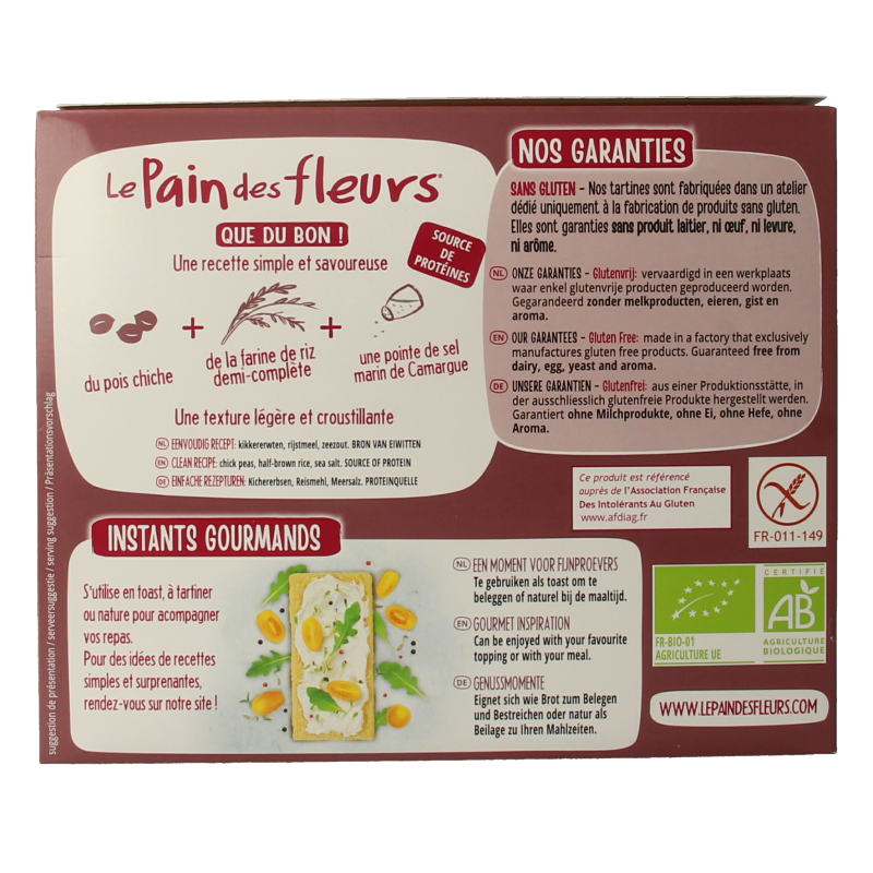 Pain Des Fleurs Kikkererwten crackers bio 150 Gram