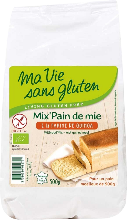 Ma Vie Sans Wit broodmix met quinomeel bio glutenvrij 500 Gram