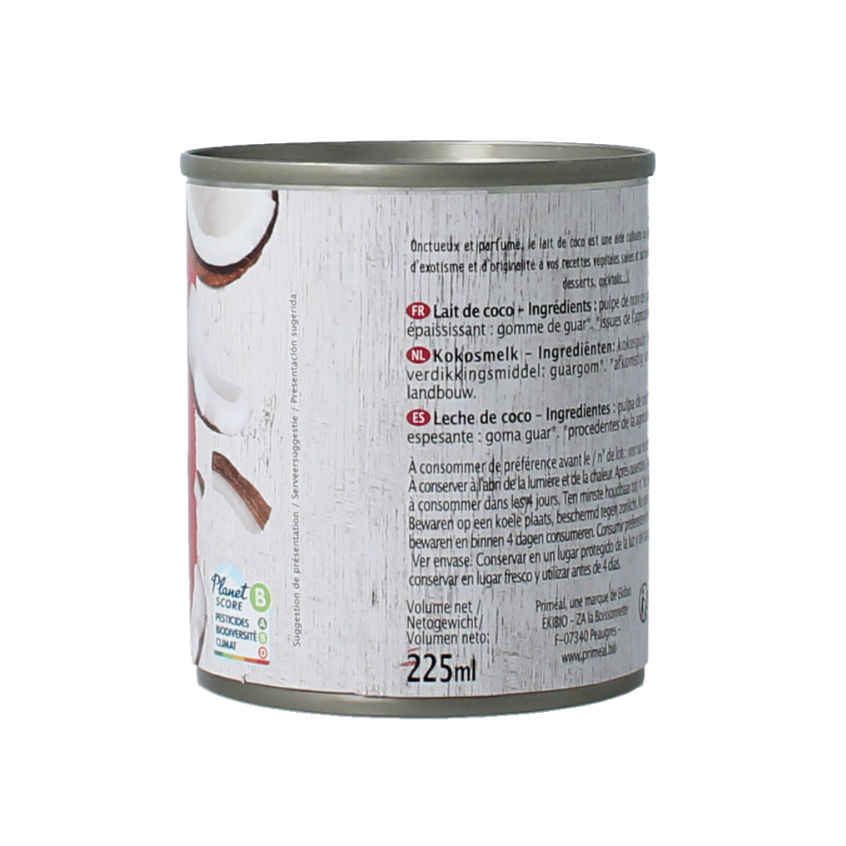 Primeal Kokosmelk bio 225.00 Milliliter