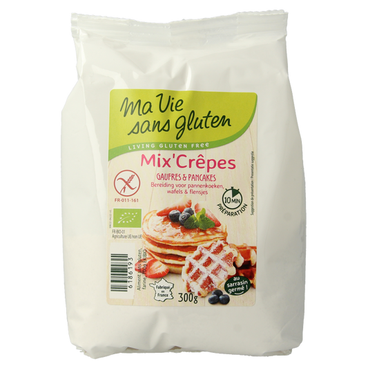 Ma Vie Sans Pannenkoeken wafels en flensjes mix glutenvrij bio 300 Gram