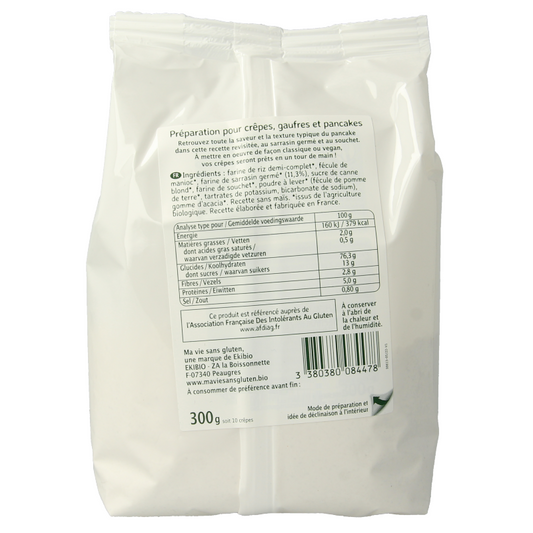 Ma Vie Sans Pannenkoeken wafels en flensjes mix glutenvrij bio 300 Gram