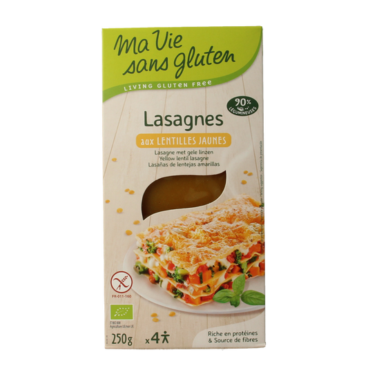 Ma Vie Sans Lasagnebladen van gele linzen glutenvrij bio 250 Gram