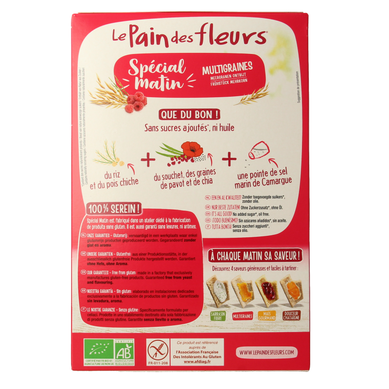Pain Des Fleurs Special matin meergranen ontbijtcrackers bio 230 Gram