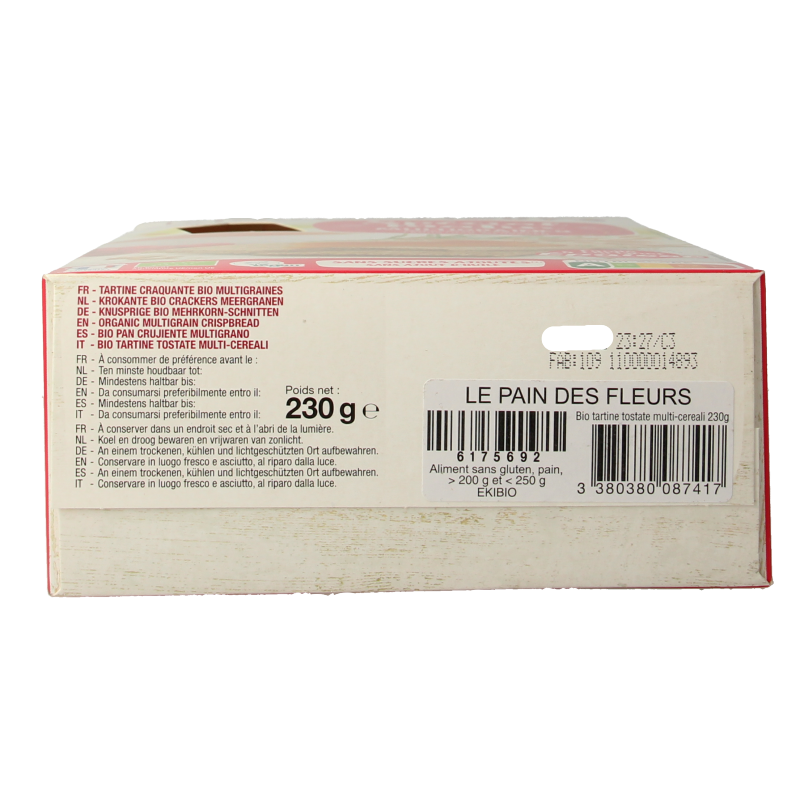 Pain Des Fleurs Special matin meergranen ontbijtcrackers bio 230 Gram