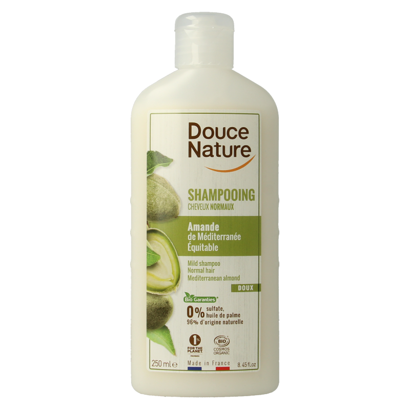 Douce Nature Shampoo normaal/droog haar amandelmelk bio 250 Milliliter
