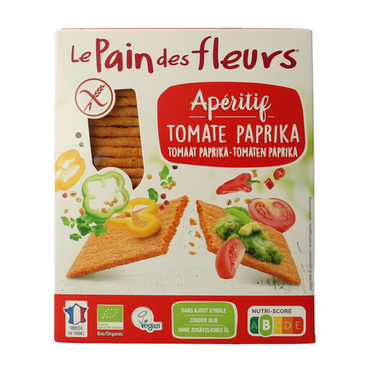 Pain Des Fleurs Aperitif crackers tomaat paprika glutenvrij bio  150 Gram