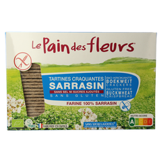 Pain Des Fleurs Krokante crackers boekweit zoutloos glutenvrij bio 300 Gram